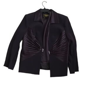 Tailored Blazer with Notched Lapels and Gathered Detail